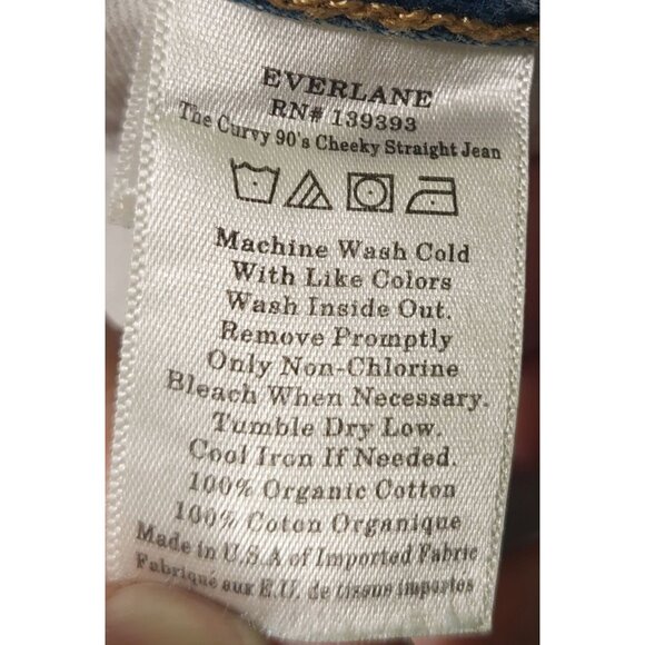 Everlane Women's Curvy '90s Cheeky Straight Jeans High Rise  Sunbleached Sz 25 - Picture 7 of 10